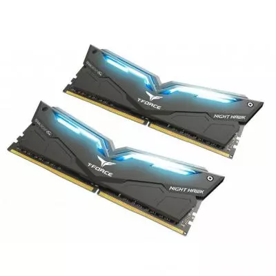Модуль памяти для компьютера DDR4 32GB (2x16GB) 2666 MHz T-Force Night Hawk Black LED/Blu Team (THBD432G2666HC15BDC01) - 1 Модуль памяти для компьютера DDR4 32GB (2x16GB) 2666 MHz T-Force Night Hawk Black LED/Blu Team (THBD432G2666HC15BDC01) - 1