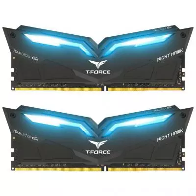 Модуль памяти для компьютера DDR4 32GB (2x16GB) 3000 MHz T-Force Night Hawk Black LED/Blu Team (THBD432G3000HC16CDC01)