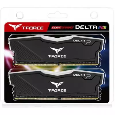 Модуль памяти для компьютера DDR4 8GB (2x4GB) 2400 MHz T-Force Delta Black RGB Team (TF3D48G2400HC15BDC01) - 2 Модуль памяти для компьютера DDR4 8GB (2x4GB) 2400 MHz T-Force Delta Black RGB Team (TF3D48G2400HC15BDC01) - 2