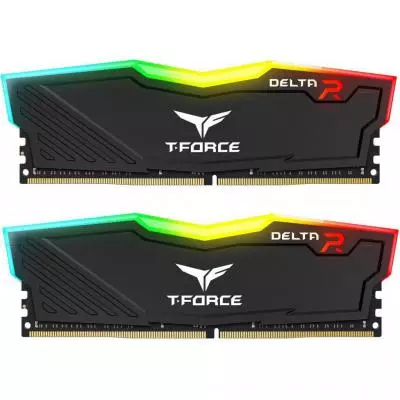 Модуль памяти для компьютера DDR4 8GB (2x4GB) 2400 MHz T-Force Delta Black RGB Team (TF3D48G2400HC15BDC01)
