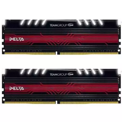 Модуль памяти для компьютера DDR4 8GB (2x4GB) 2400 MHz T-Force Delta White LED Team (TDTWD48G2400HC15ADC01)