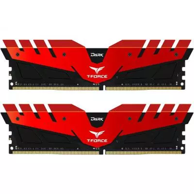 Модуль памяти для компьютера DDR4 16GB (2x8GB) 2666 MHz T-Force Dark Red Team (TDRED416G2666HC15BDC01)