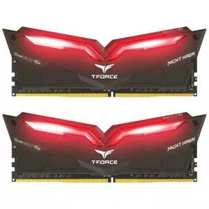 Модуль памяти для компьютера DDR4 16GB (2x8GB) 3200 MHz T-Force Night Hawk Black LED/Red Team (THRD416G3200HC16CDC01)