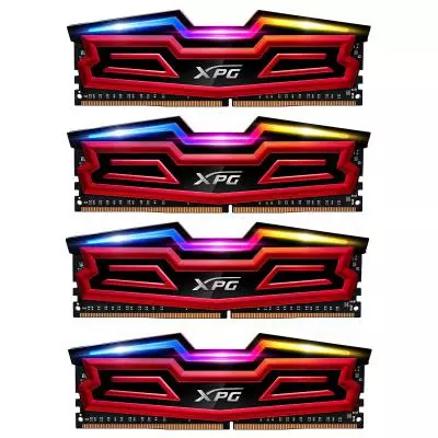 Модуль памяти для компьютера DDR4 64GB (4x16GB) 3000 MHz XPG Spectrix D40 Red ADATA (AX4U3000316G16-QR40)