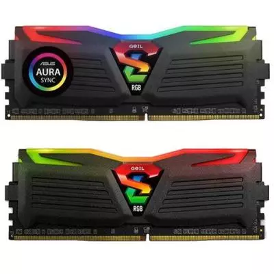Модуль памяти для компьютера DDR4 16GB (2x8GB) 2400 MHz Super Luce Black RGB Sync LED Geil (GLS416GB2400C16DC)