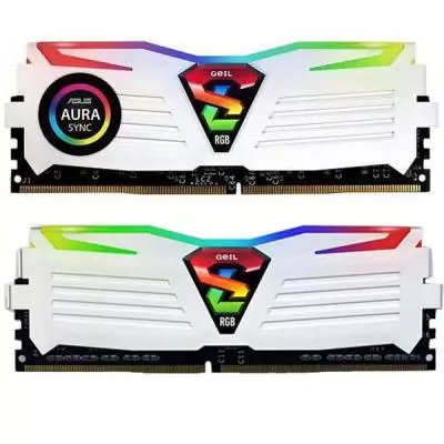 Модуль памяти для компьютера DDR4 16GB (2x8GB) 2400 MHz Super Luce White RGB Sync LED Geil (GLWS416GB2400C16DC)