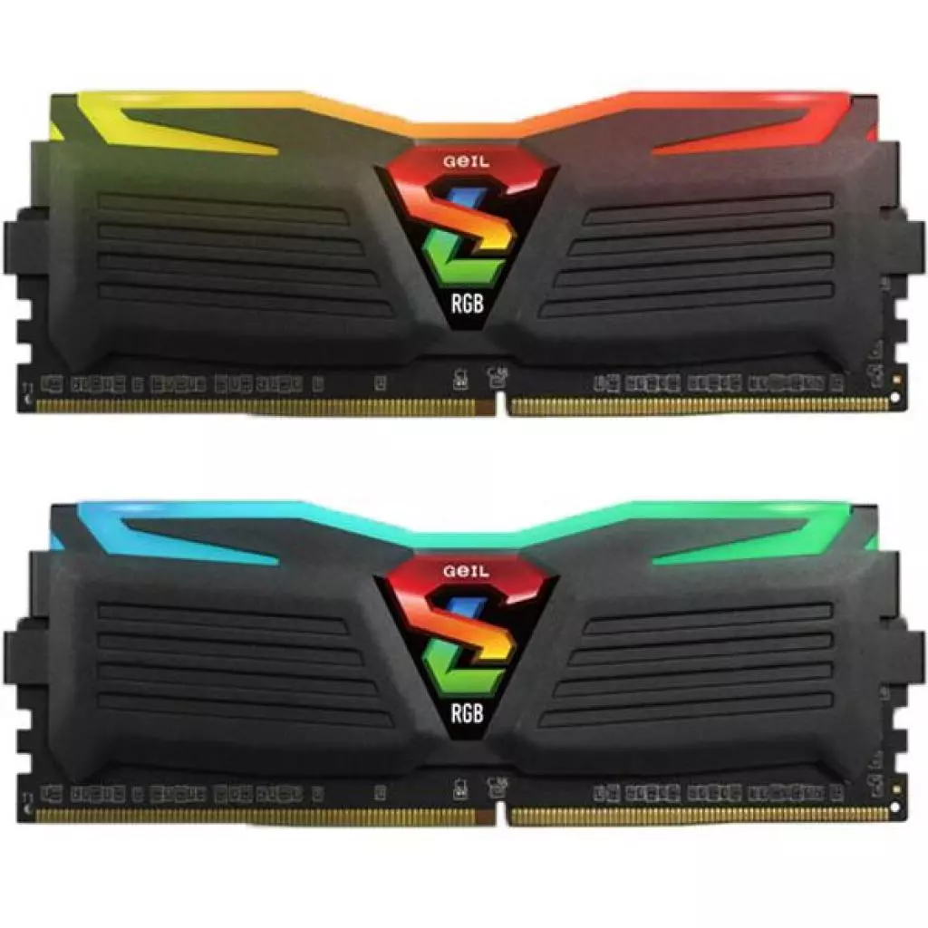 Модуль памяти для компьютера DDR4 16GB (2x8GB) 3000 MHz Super Luce Black RGB LED Geil (GLC416GB3000C16ADC)