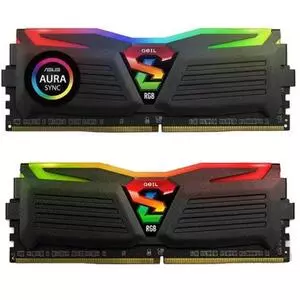 Модуль памяти для компьютера DDR4 16GB (2x8GB) 3200 MHz Super Luce Black RGB Sync LED Geil (GLS416GB3200C16ADC)