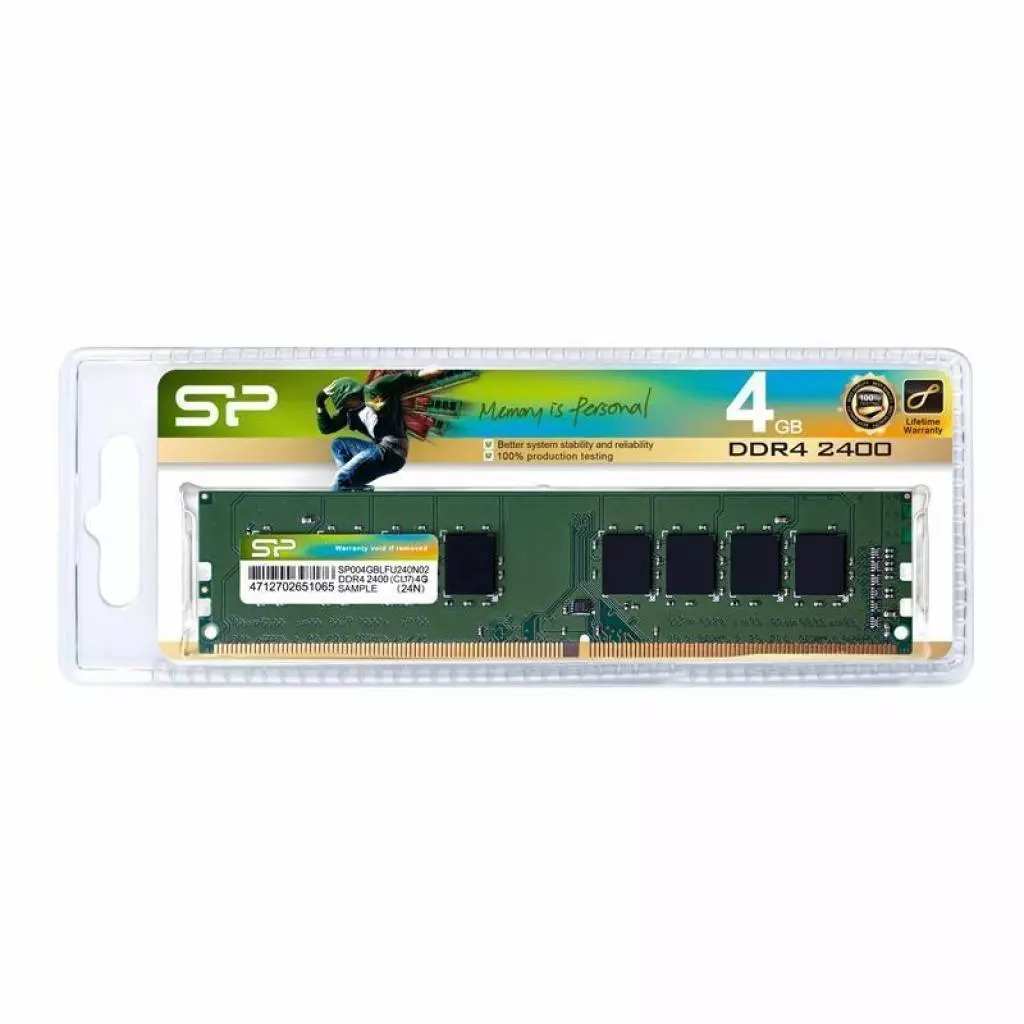 Модуль памяти для компьютера DDR4 4GB 2400 MHz Silicon Power (SP004GBLFU240C02) - 1