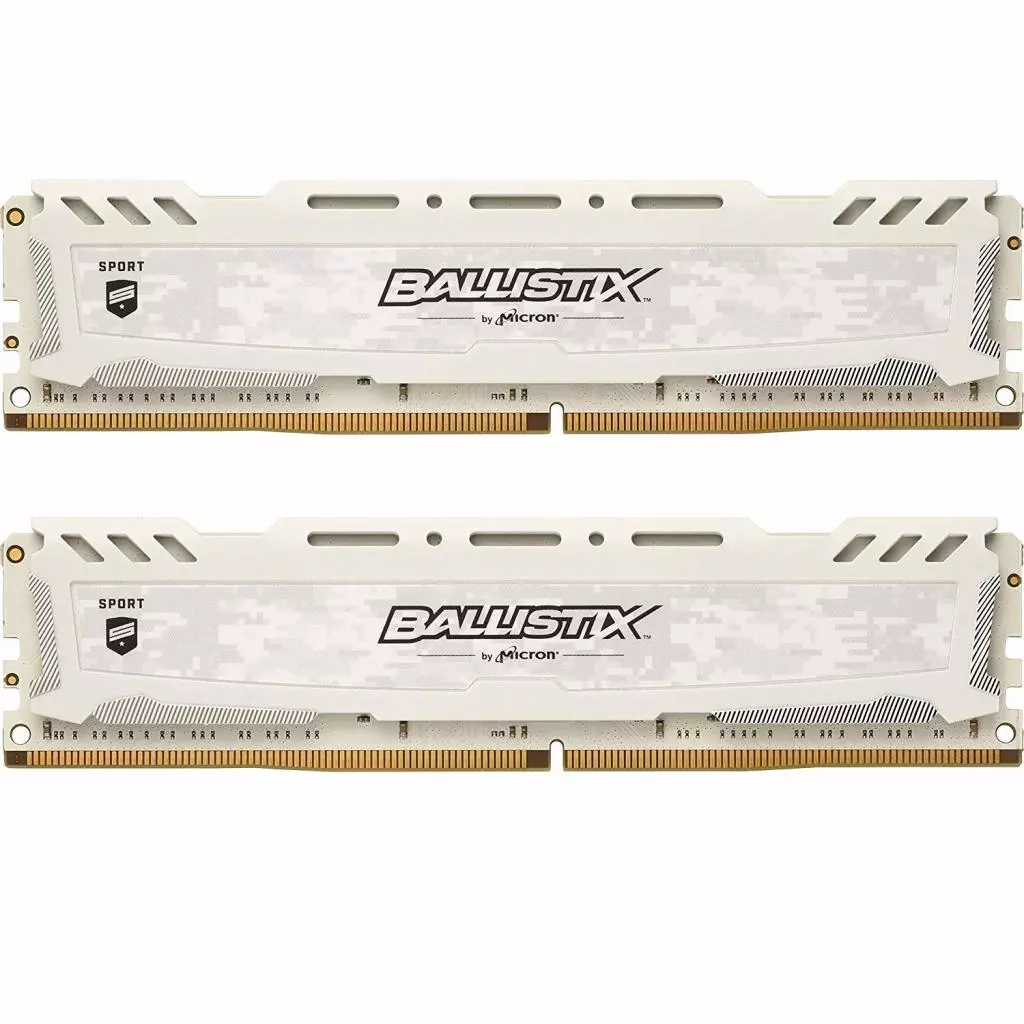 Модуль памяти для компьютера DDR4 32GB (2x16GB) 2666 MHz Ballistix Sport White Micron (BLS2K16G4D26BFSC)