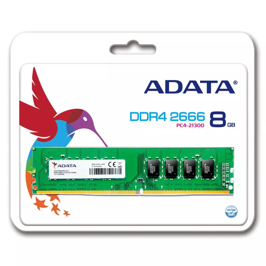 Модуль памяти для компьютера DDR4 8GB 2666 MHz ADATA (AD4U2666W8G19-S) - 1 Модуль памяти для компьютера DDR4 8GB 2666 MHz ADATA (AD4U2666W8G19-S) - 1