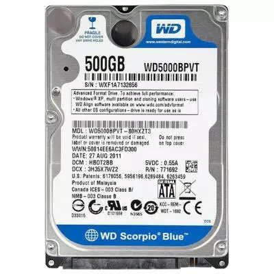 Жесткий диск для ноутбука 2.5" 500GB WD (#WD5000BPVT#)