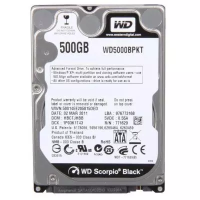 Жесткий диск для ноутбука 2.5" 500GB WD (#WD5000BPKT-FR#)