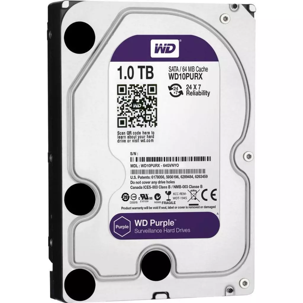 Жесткий диск 3.5" 1TB WD (#WD10PURX-FR#) - 1