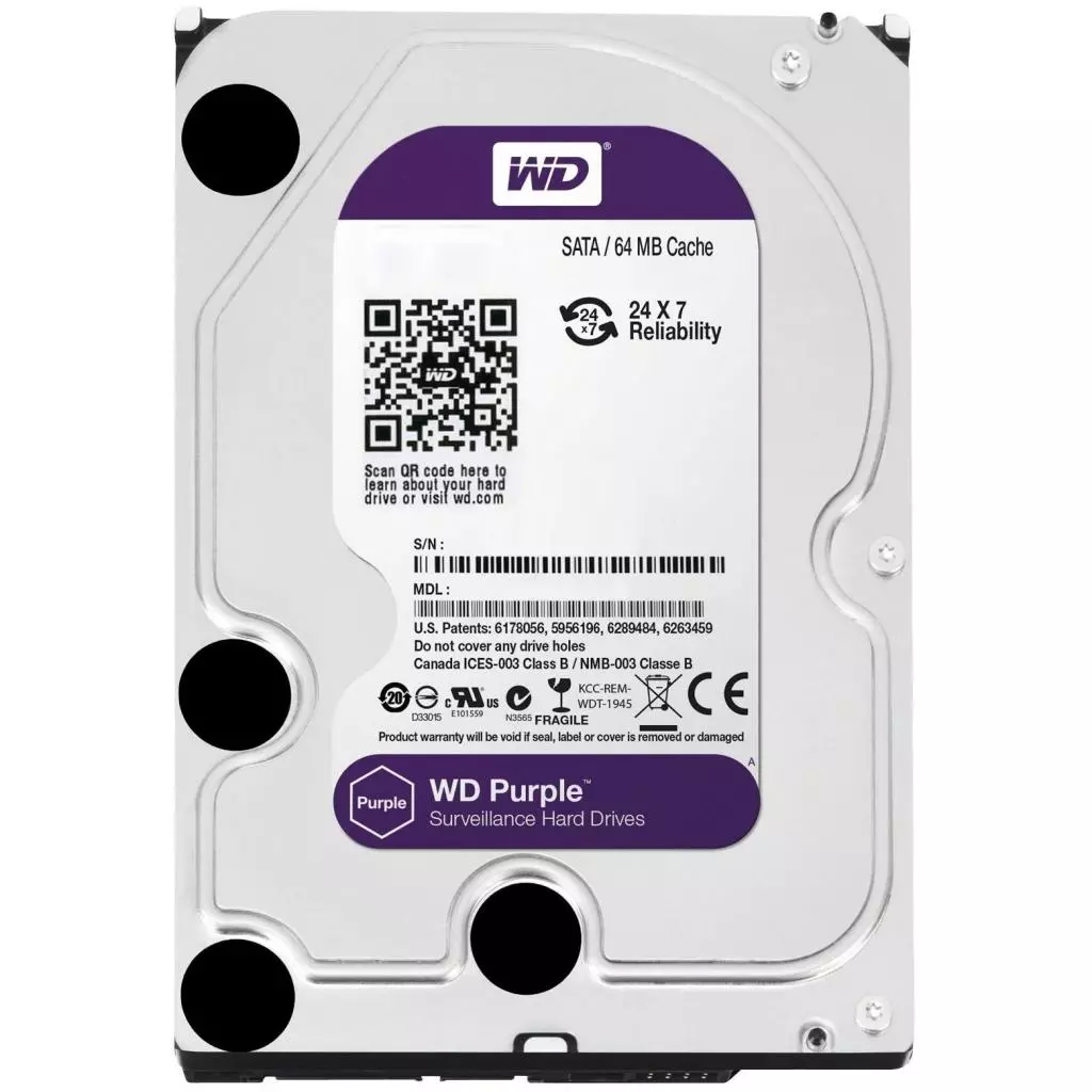 Жесткий диск 3.5" 1TB WD (#WD10PURX-FR#)