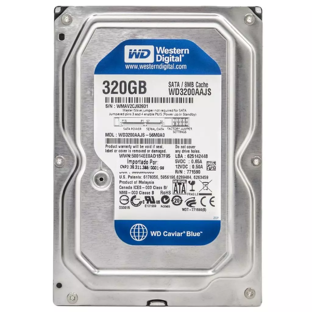 Жесткий диск 3.5"  320Gb WD (# WD3200AAJS-NP #)