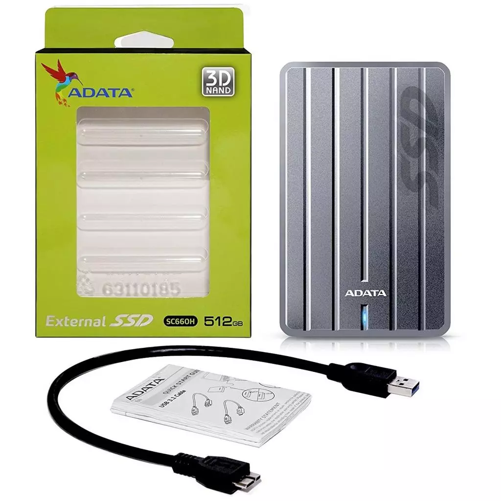 Накопитель SSD USB 3.1 512GB ADATA (ASC660H-512GU3-CTI) - 5 Накопитель SSD USB 3.1 512GB ADATA (ASC660H-512GU3-CTI) - 5