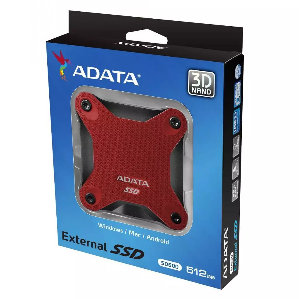 Накопитель SSD USB 3.1 512GB ADATA (ASD600-512GU31-CRD) - 3 Накопитель SSD USB 3.1 512GB ADATA (ASD600-512GU31-CRD) - 3