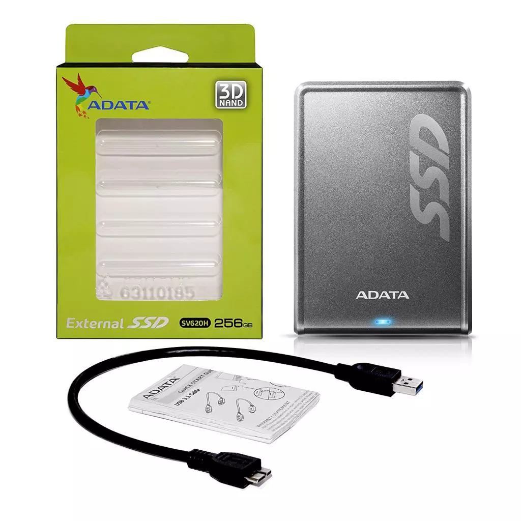 Накопитель SSD USB 3.1 256GB ADATA (ASV620H-256GU3-CTI) - 3 Накопитель SSD USB 3.1 256GB ADATA (ASV620H-256GU3-CTI) - 3