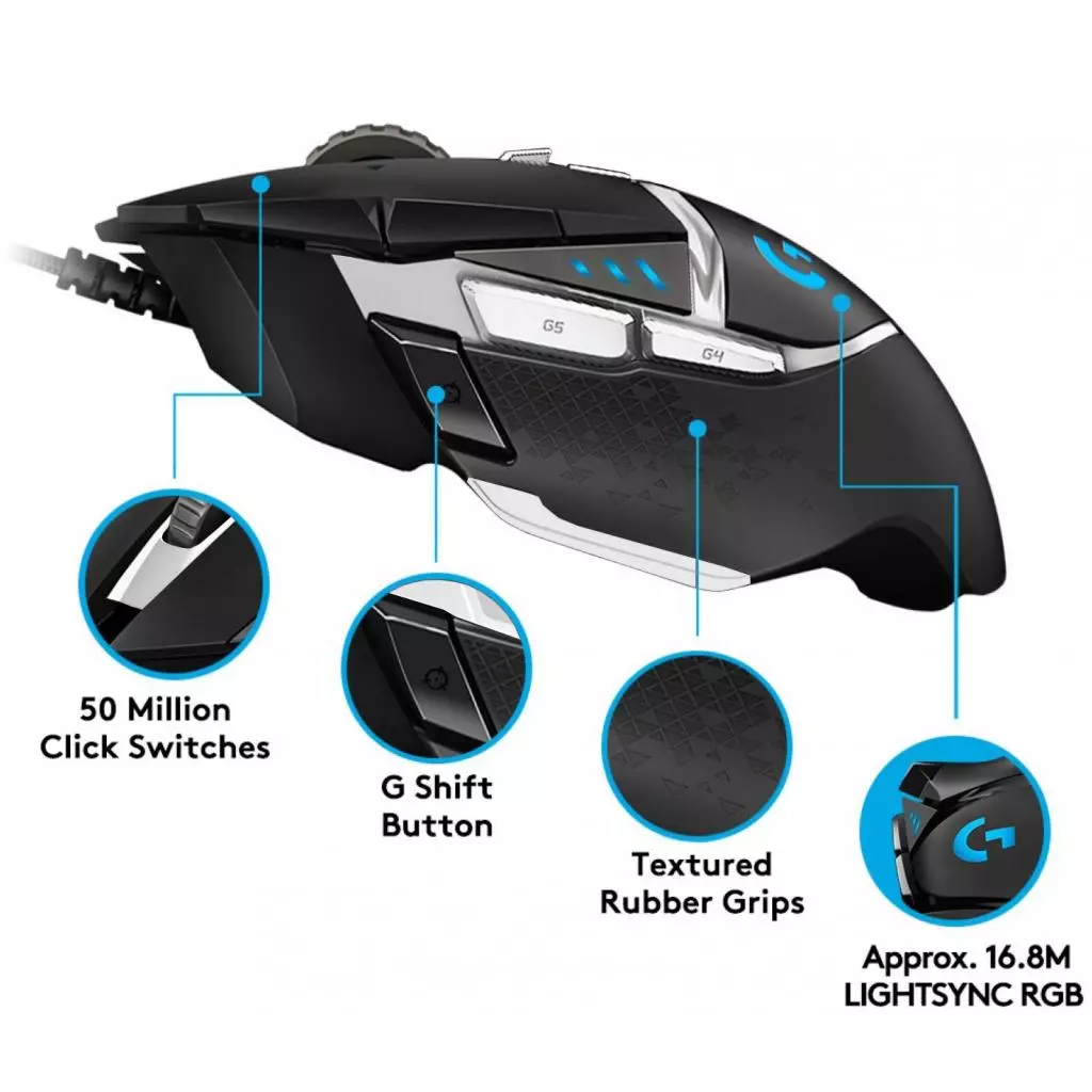 Мышка Logitech G502 SE Hero Black/White (910-005729) - 2 Мышка Logitech G502 SE Hero Black/White (910-005729) - 2