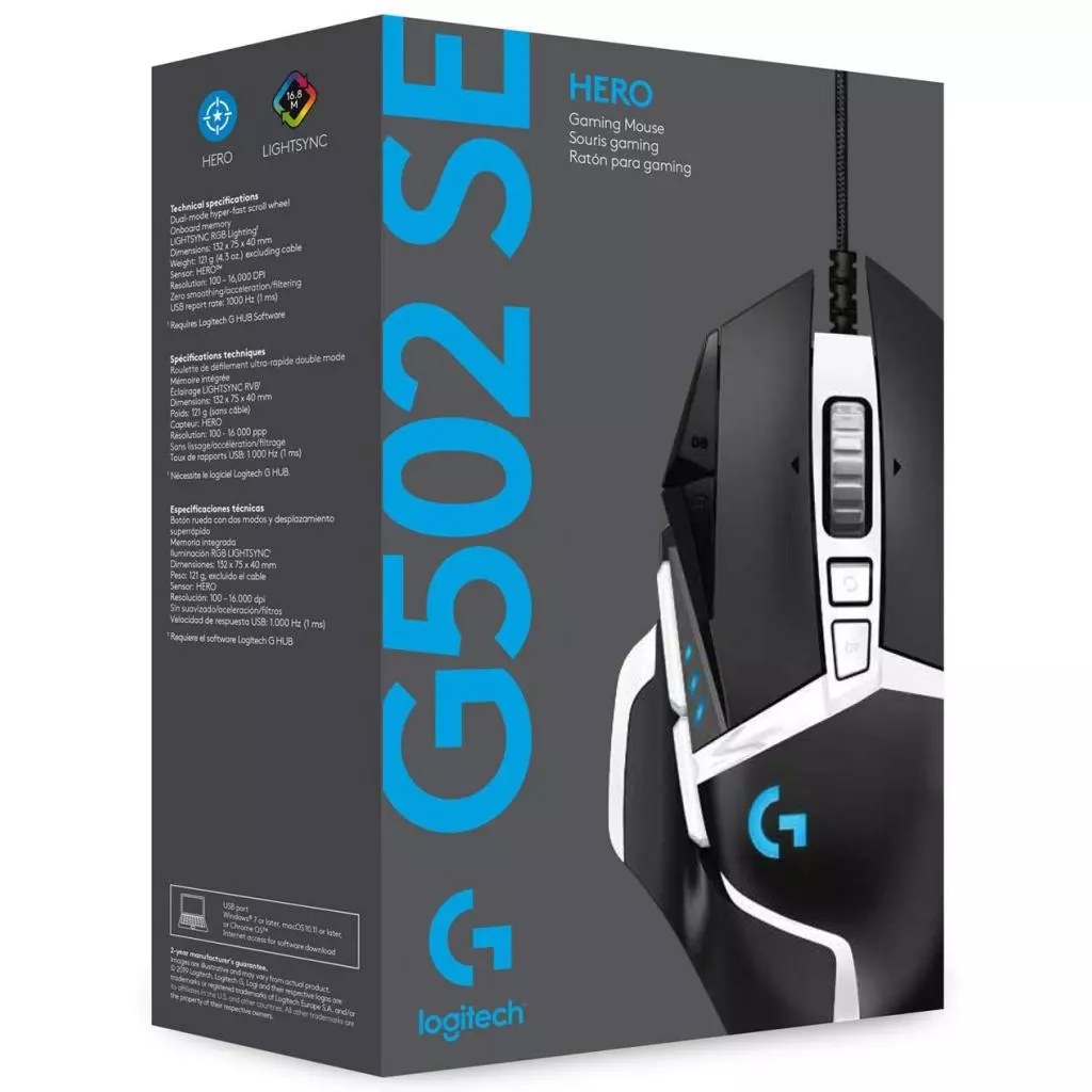 Мышка Logitech G502 SE Hero Black/White (910-005729) - 4 Мышка Logitech G502 SE Hero Black/White (910-005729) - 4