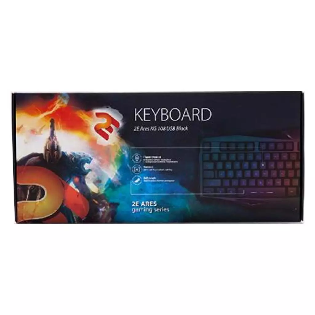 Клавиатура 2E Ares KG 108 USB Black (2E-KG108UB) - 1 Клавиатура 2E Ares KG 108 USB Black (2E-KG108UB) - 1