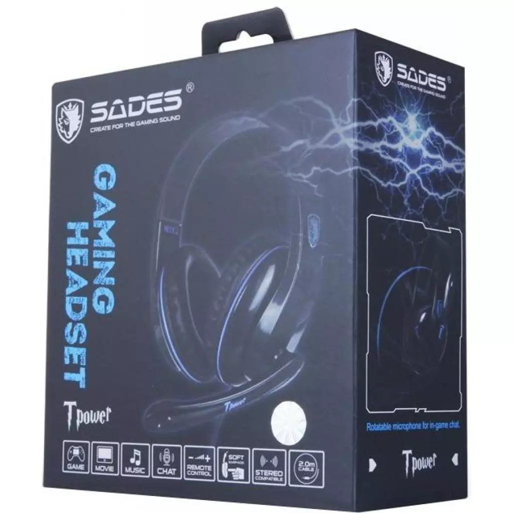 Наушники SADES Tpower Black/Blue (SA701-B-BL) - 9