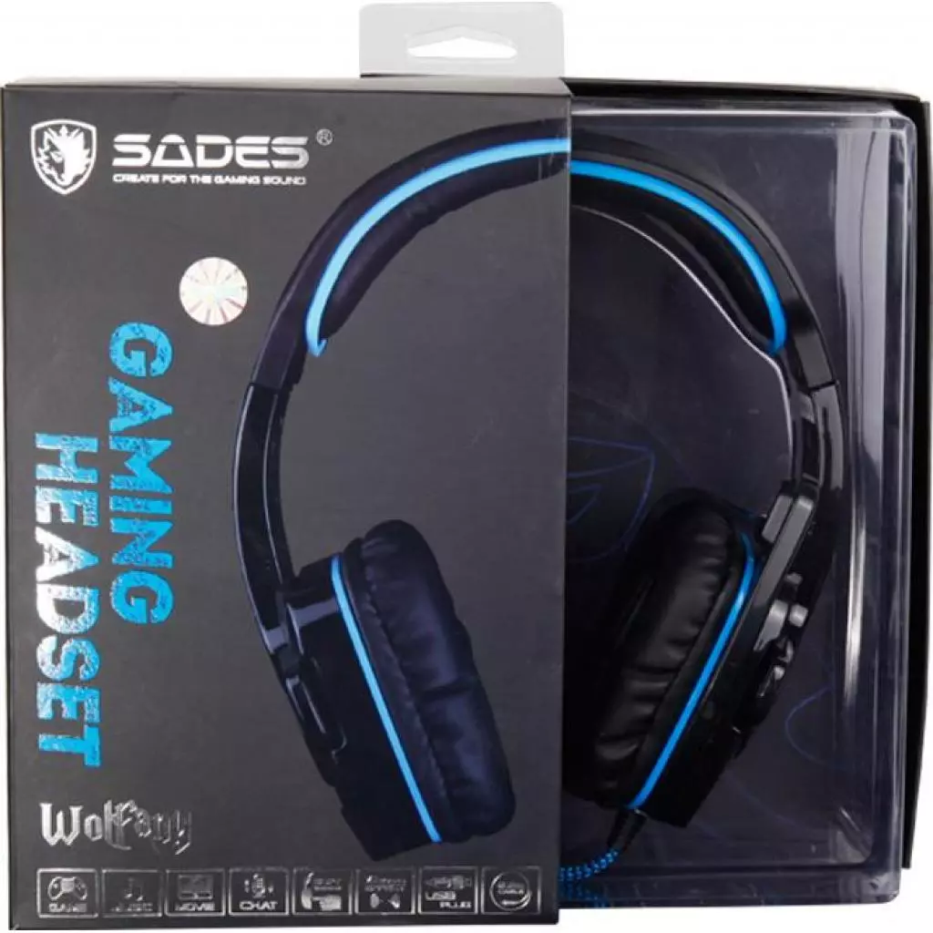 Наушники SADES Wolfang Black/Blue (SA901-B-BL) - 9 Наушники SADES Wolfang Black/Blue (SA901-B-BL) - 9