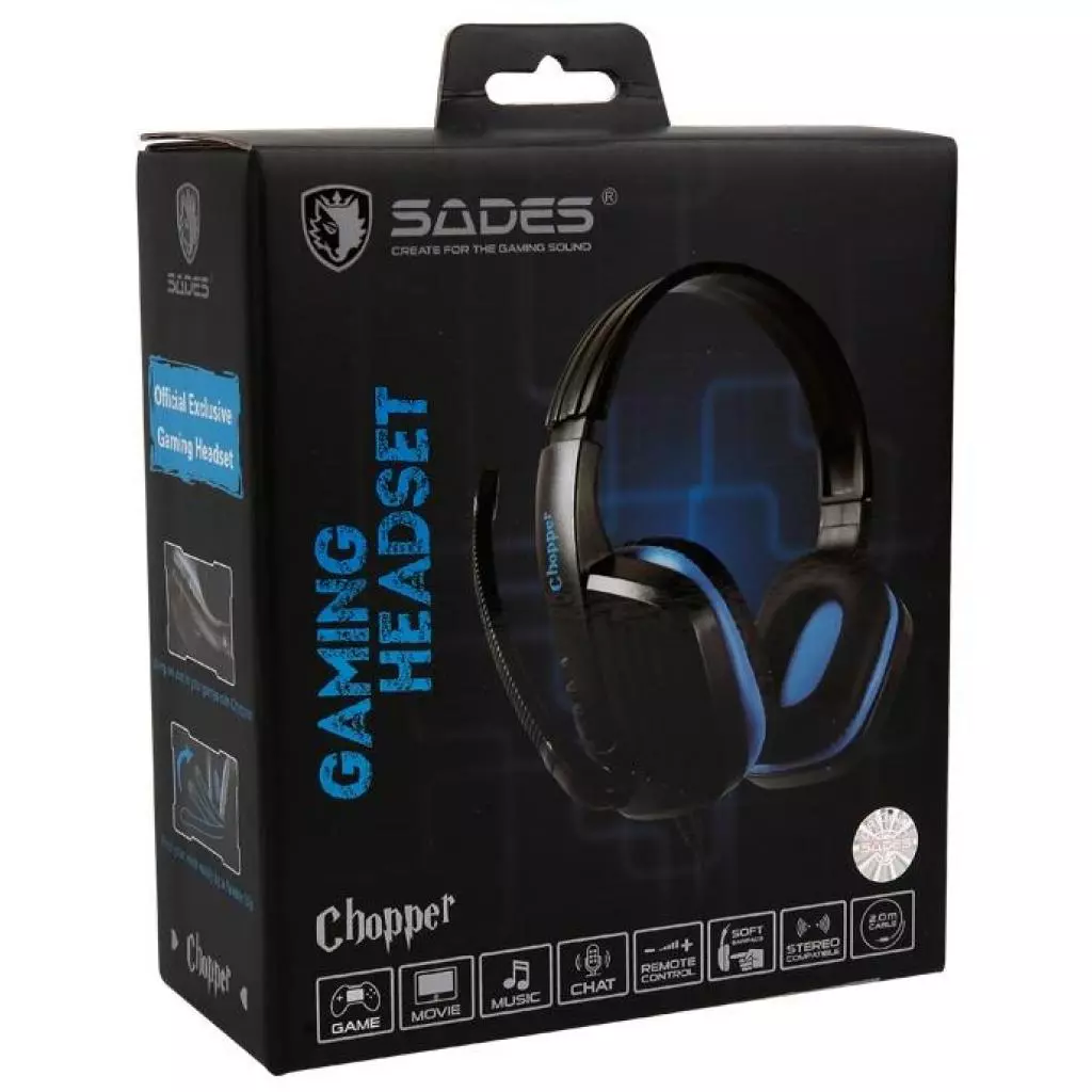 Наушники SADES Chopper Black/Blue (SA711-B-BL) - 10 Наушники SADES Chopper Black/Blue (SA711-B-BL) - 10