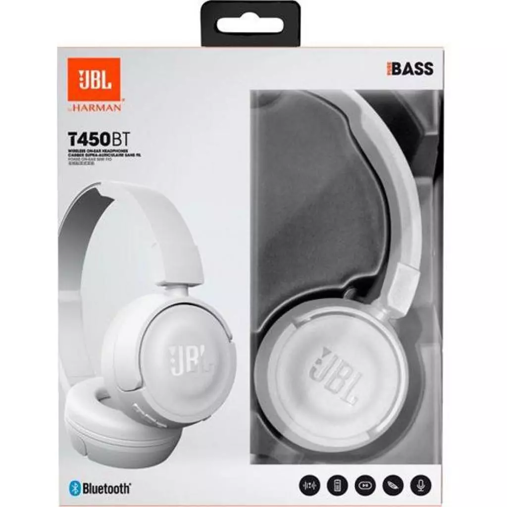 Наушники JBL T450ВТ White (JBLT450BTWHT) - 4 Наушники JBL T450ВТ White (JBLT450BTWHT) - 4