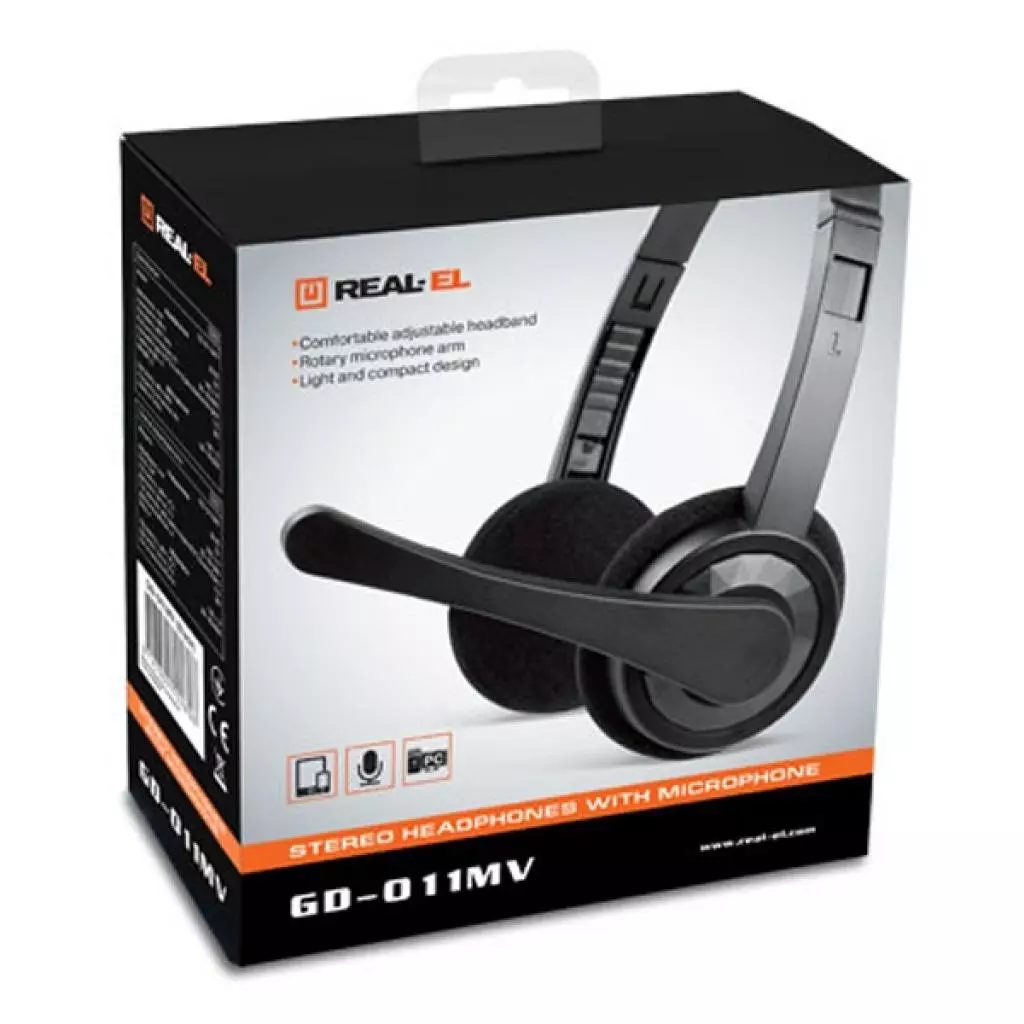 Наушники REAL-EL GD-011MV Black - 2 Наушники REAL-EL GD-011MV Black - 2