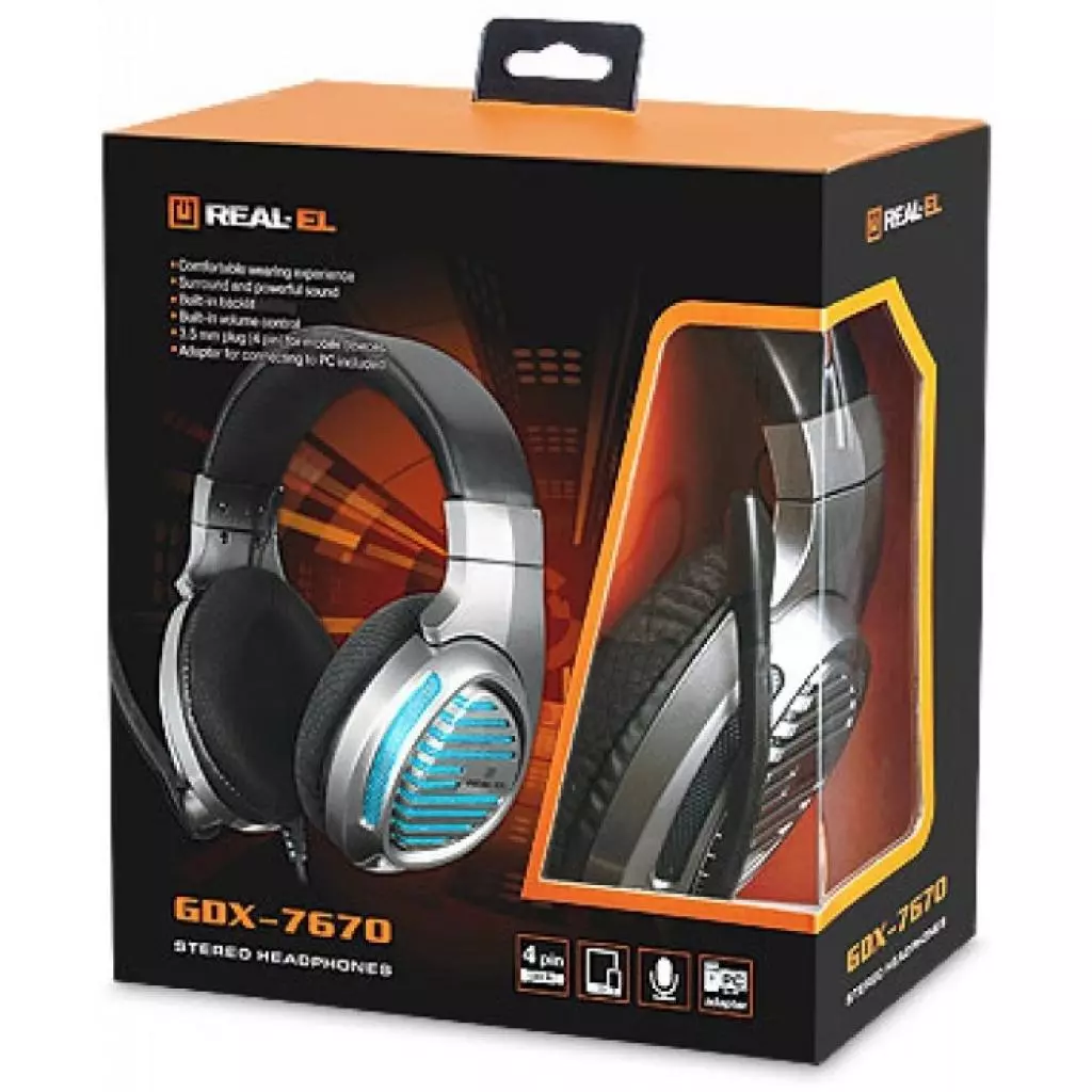 Наушники REAL-EL GDX-7670 Gun Metal - 3 Наушники REAL-EL GDX-7670 Gun Metal - 3