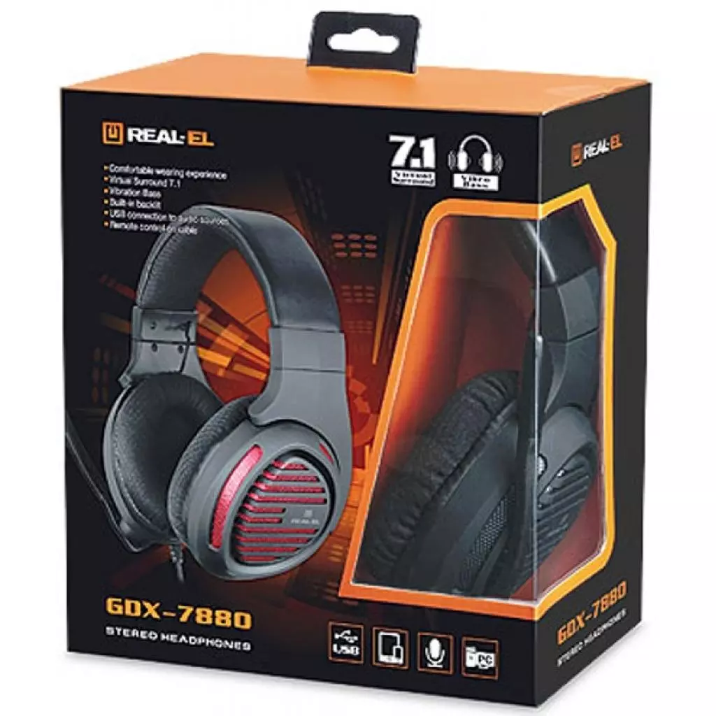 Наушники REAL-EL GDX-7880 Black - 10 Наушники REAL-EL GDX-7880 Black - 10