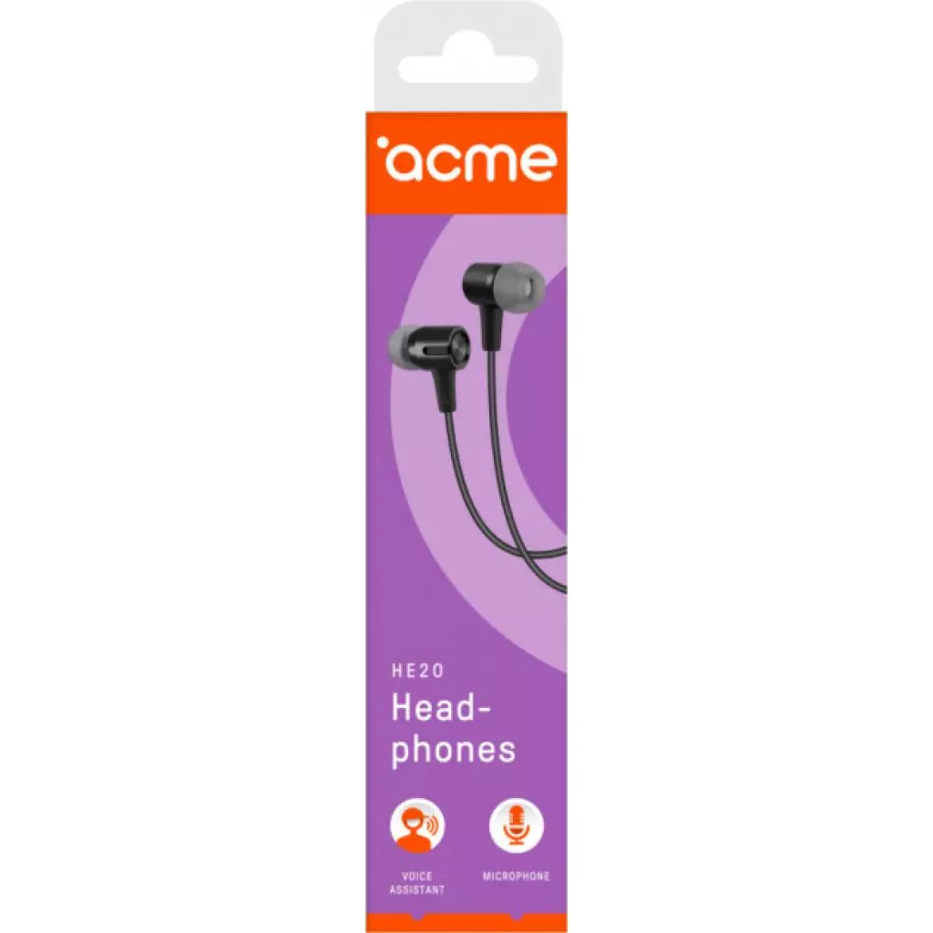 Наушники ACME HE20 Earphones With Mic (4770070880913) - 5 Наушники ACME HE20 Earphones With Mic (4770070880913) - 5