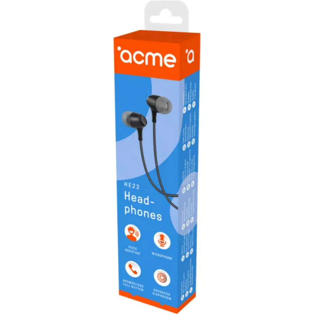 Наушники ACME HE22 Earphones With Mic (4770070881002) - 4 Наушники ACME HE22 Earphones With Mic (4770070881002) - 4