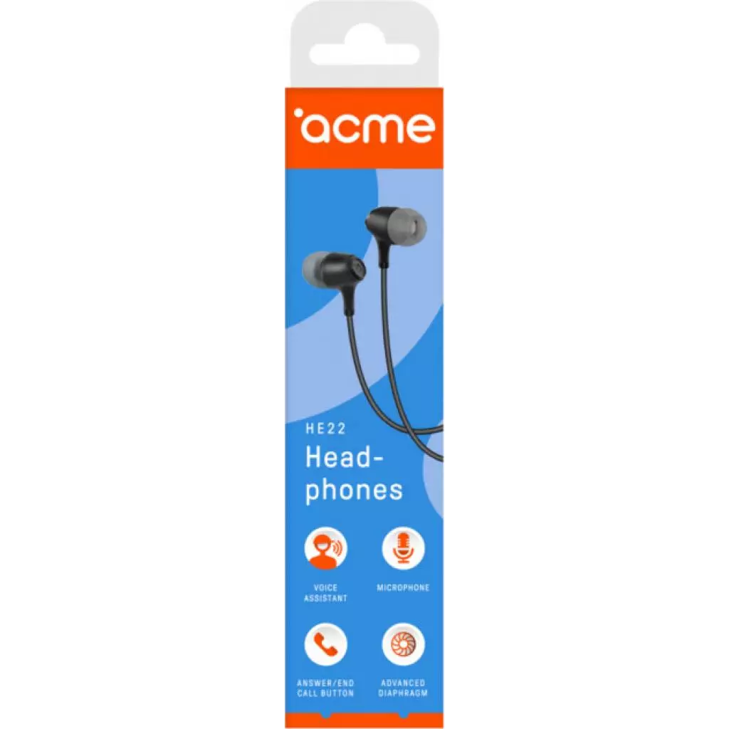 Наушники ACME HE22 Earphones With Mic (4770070881002) - 5 Наушники ACME HE22 Earphones With Mic (4770070881002) - 5