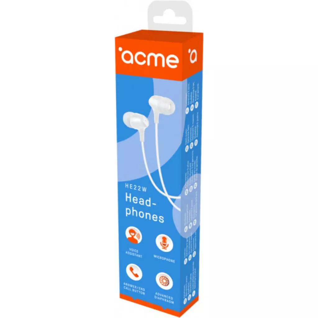 Наушники ACME HE22W Earphones With Mic (4770070881019) - 5 Наушники ACME HE22W Earphones With Mic (4770070881019) - 5