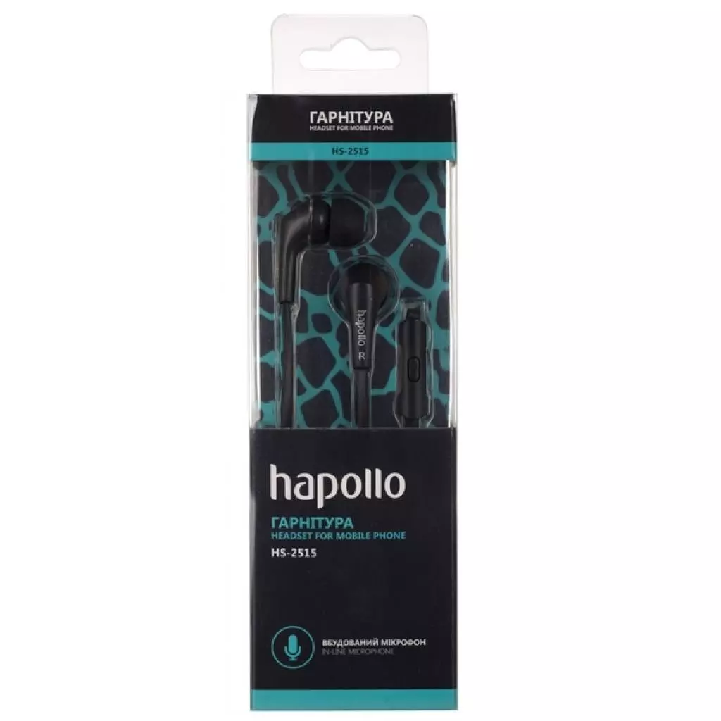Наушники Hapollo HS-2515 Black - 1 Наушники Hapollo HS-2515 Black - 1