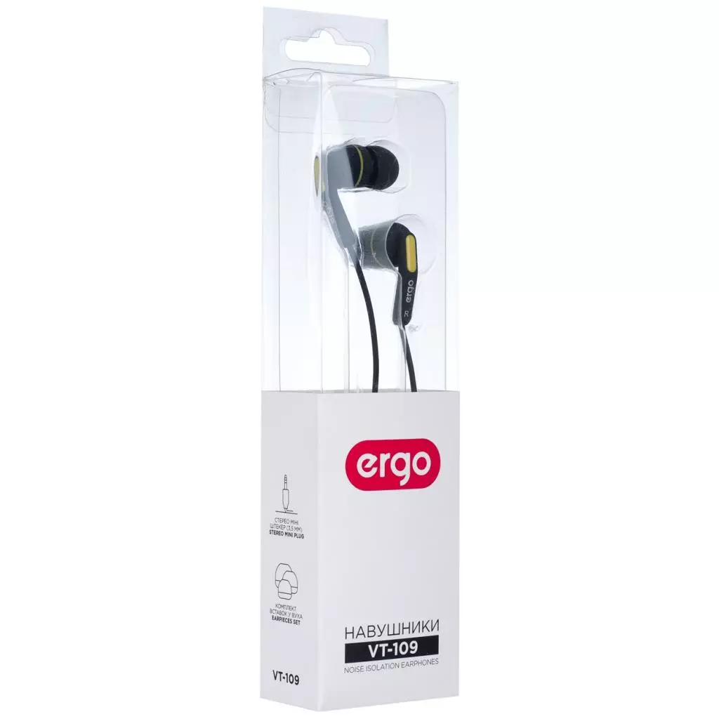 Наушники Ergo VT-109 Yellow - 2 Наушники Ergo VT-109 Yellow - 2