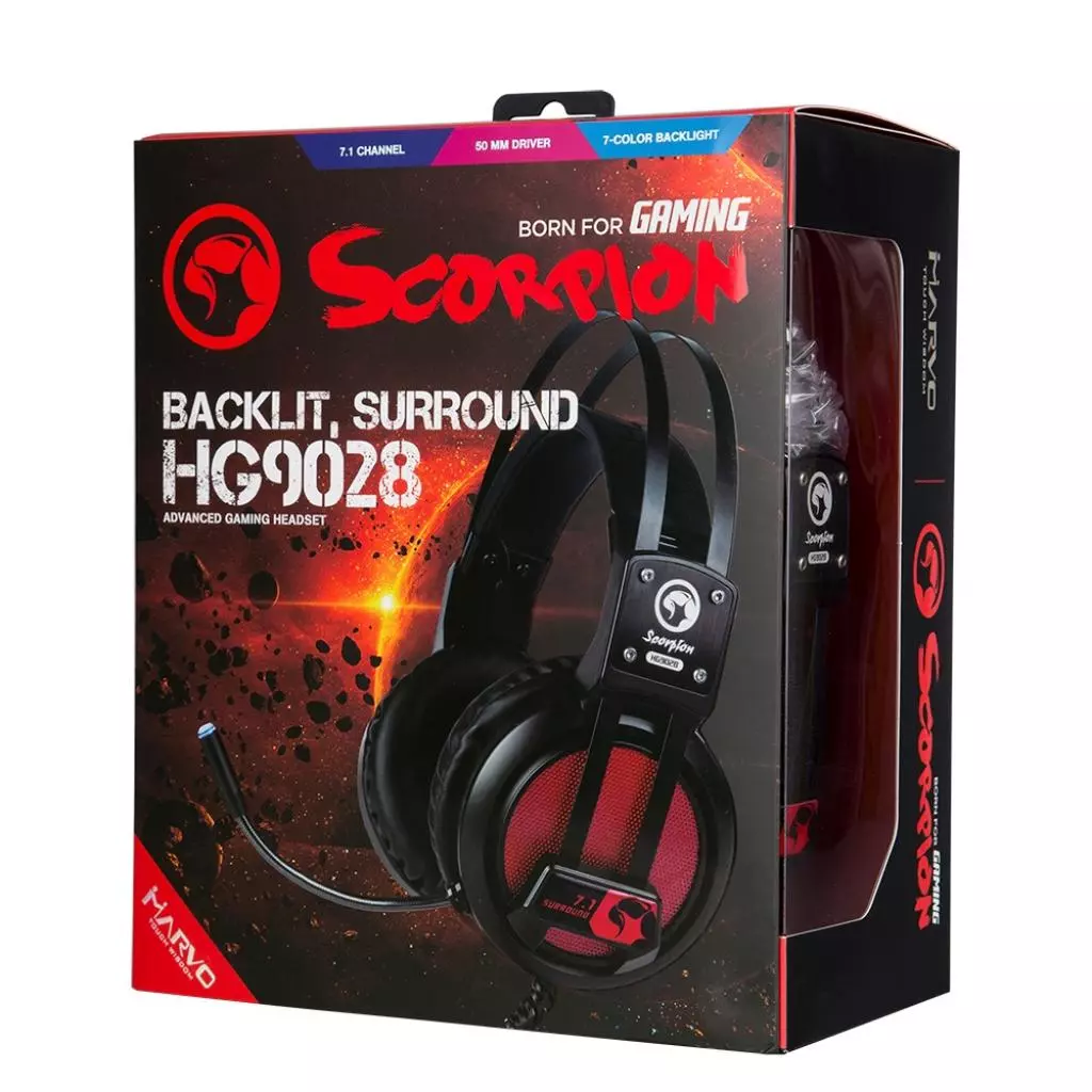 Наушники Marvo HG9028 7colors-LED 7.1 Black (HG9028) - 5 Наушники Marvo HG9028 7colors-LED 7.1 Black (HG9028) - 5