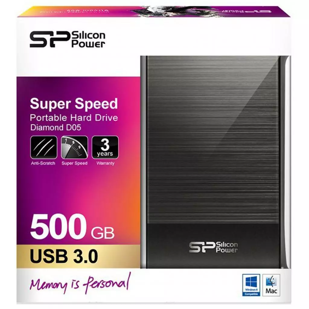 Внешний жесткий диск 2.5" 500GB Silicon Power (SP500GBPHDD05S3T) - 8 Внешний жесткий диск 2.5" 500GB Silicon Power (SP500GBPHDD05S3T) - 8