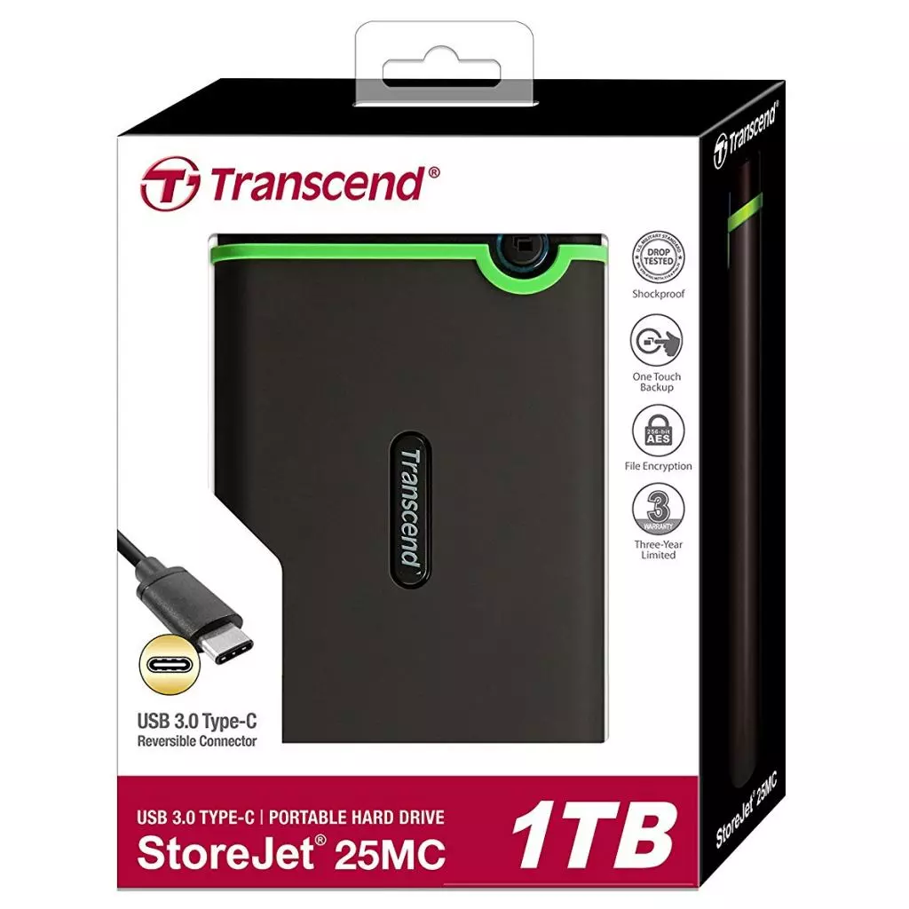 Внешний жесткий диск 2.5" 1TB Transcend (TS1TSJ25MC) - 2 Внешний жесткий диск 2.5" 1TB Transcend (TS1TSJ25MC) - 2