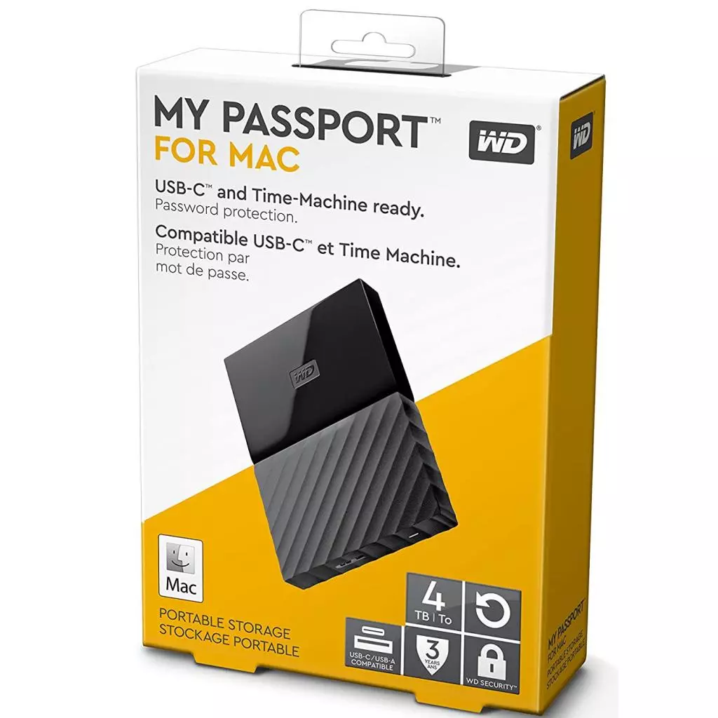 Внешний жесткий диск 2.5" 4TB My Passport for Mac WD (WDBP6A0040BBK-WESE) - 6