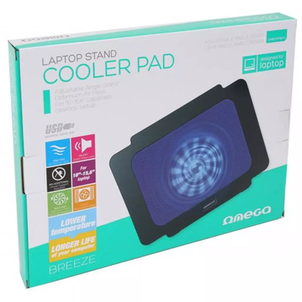 Подставка для ноутбука Omega Laptop Cooler pad BREEZE purple 14cm fan USB (OMNCPK16PU) - 5 Подставка для ноутбука Omega Laptop Cooler pad BREEZE purple 14cm fan USB (OMNCPK16PU) - 5