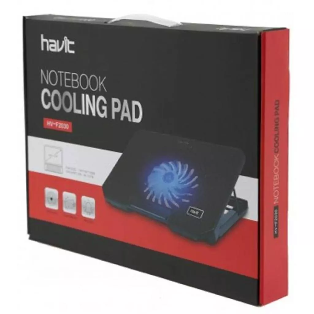 Подставка для ноутбука Havit HV-F2030 USB black (23353) - 6 Подставка для ноутбука Havit HV-F2030 USB black (23353) - 6