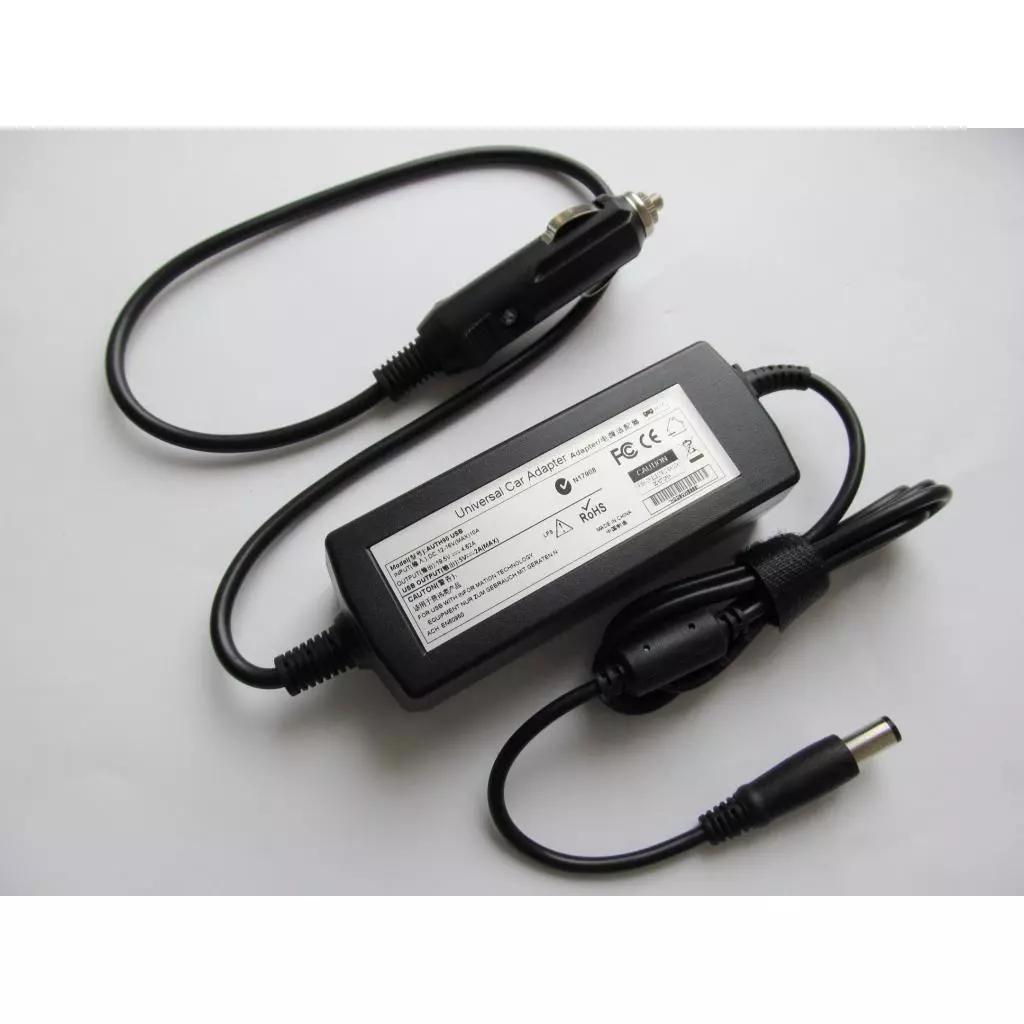 Блок питания к ноутбуку AlSoft [car 12В-16В] HP 90W 19.5V, 4.62A, 7.4/5.0(pin ins.) +2*USB (A40293) - 1