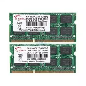 Модуль памяти для ноутбука SoDIMM DDR3 4GB (2x2GB) 1066 MHz G.Skill (F3-8500CL7D-4GBSQ)