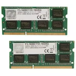 Модуль памяти для ноутбука SoDIMM DDR3 16GB (2x8GB) 1600 MHz G.Skill (F3-1600C11D-16GSQ)