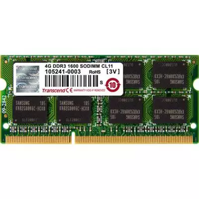 Модуль памяти для ноутбука SoDIMM DDR3 4GB 1600 MHz Transcend (TS512MSK64V6H)