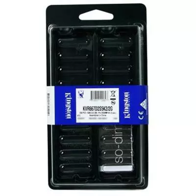 Модуль памяти для ноутбука SODIMM DDR2 2GB (2x1GB) 667 MHz Kingston (KVR667D2S5K2/2G) - 1 Модуль памяти для ноутбука SODIMM DDR2 2GB (2x1GB) 667 MHz Kingston (KVR667D2S5K2/2G) - 1
